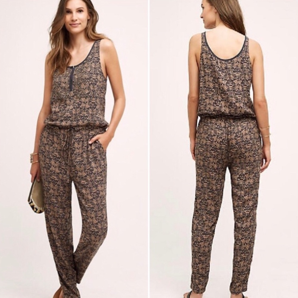 Anthropologie Chione Beaded Jumpsuit